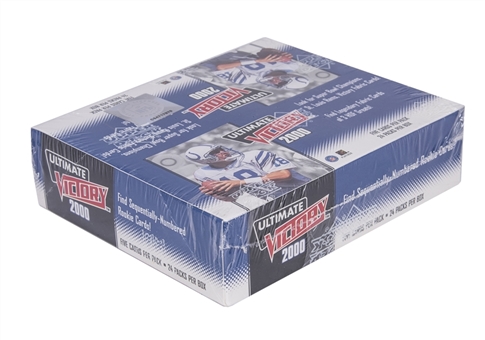 2000 Upper Deck Ultimate Victory Football Factory Sealed Hobby Box (24 Packs) - Possible Tom Brady Rookie Cards!